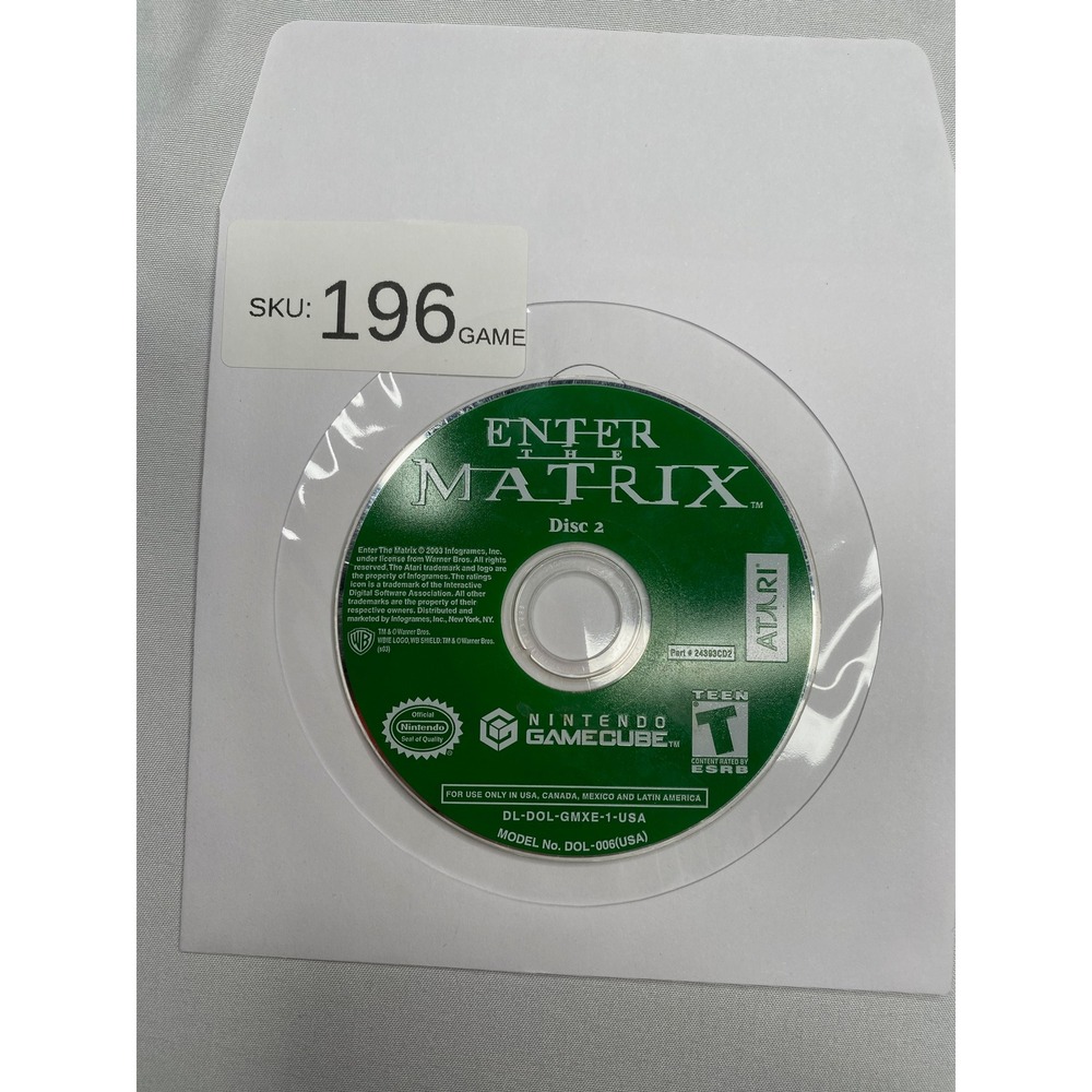 Enter the Matrix Nintendo GameCube Disc 2